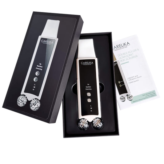 Double roller and ultrasonic skin scrubber by CARELIKA | Lika-J