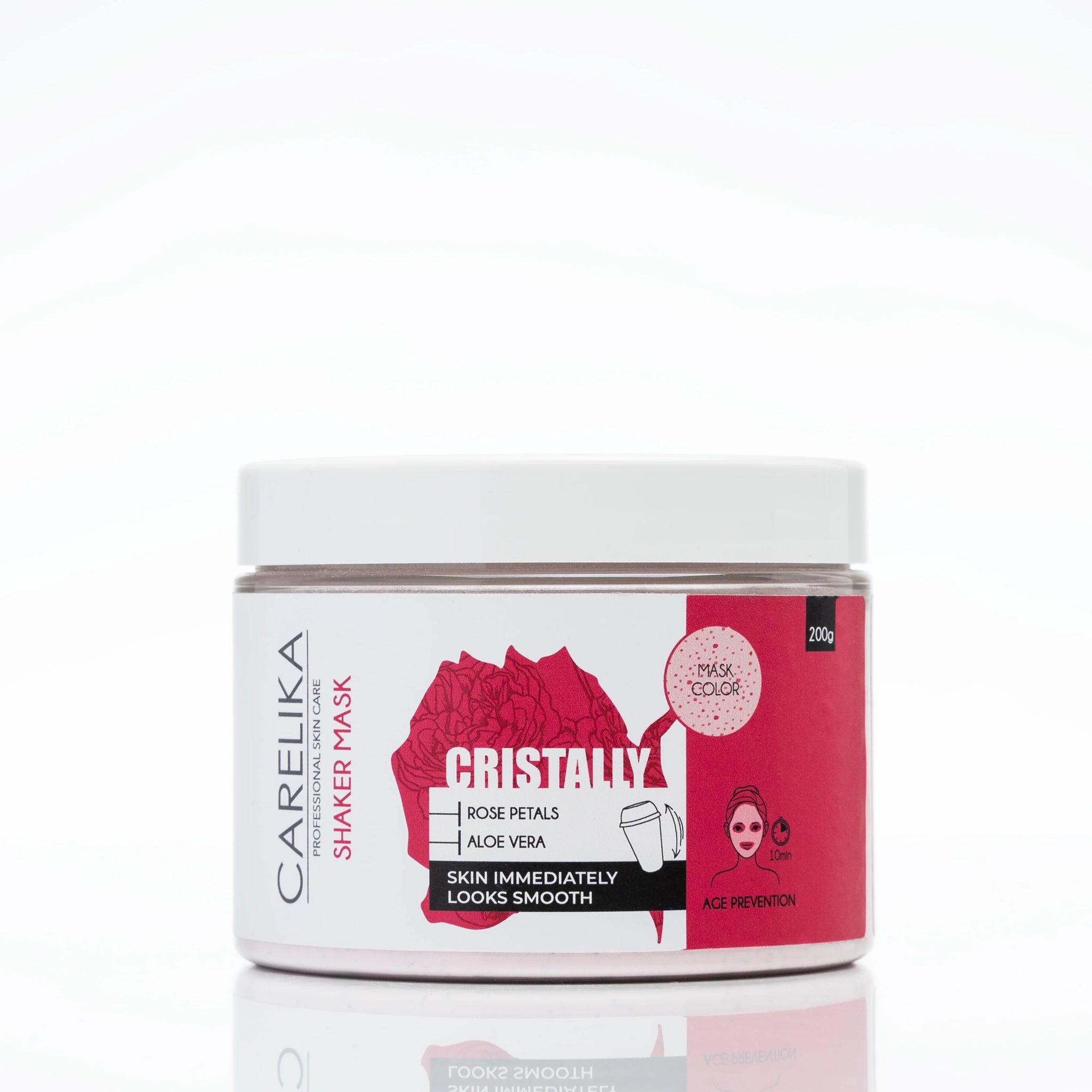 CARELIKA Shaker Prebiotic Cristally Mask Rose Petals Professional