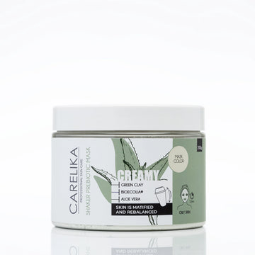 CARELIKA Shaker Prebiotic Creamy Mask Green Clay Professional