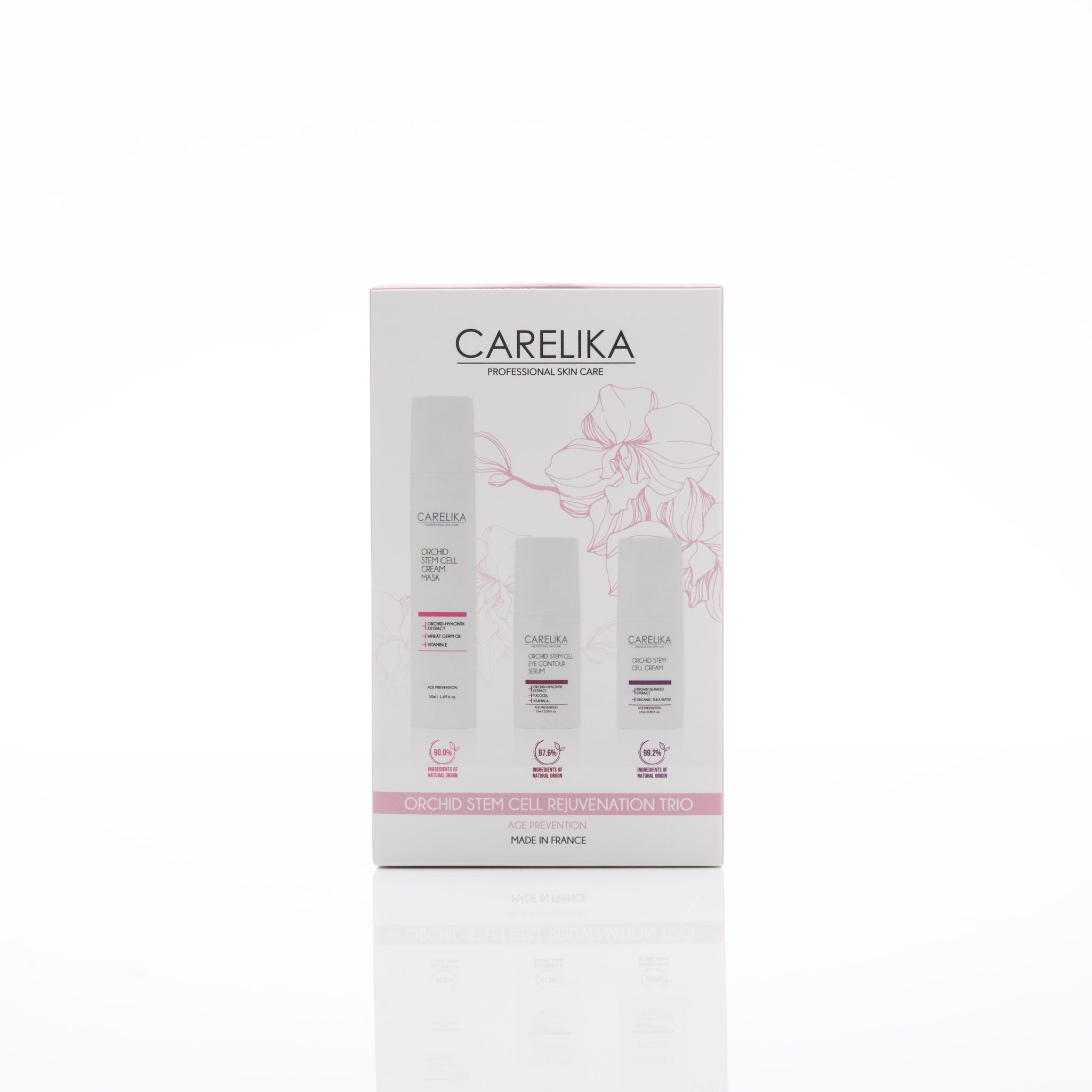 CARELIKA Orchid Stem Cell Rejuvenation Trio Kit – Serum, Cream & Mask for Mature and Sensitive Skin