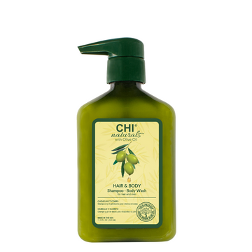 CHI Naturals with Olive Oil Hair and Body Shampoo Wash, 340ml