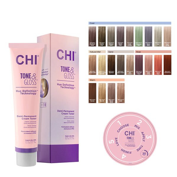 CHI TONE & GLOSS Ammoniafree cream hair color 22 tones
