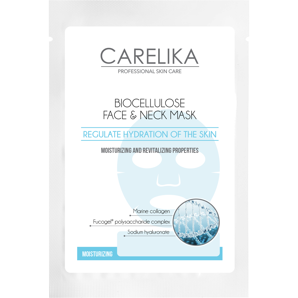 Moisturizing biocellulose face and neck mask, 18ml by CARELIKA | Lika-J