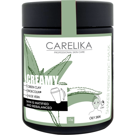 Mattifying Cream Shaker Mask with Prebiotics and Green Clay by Carelika 15g | Lika-J