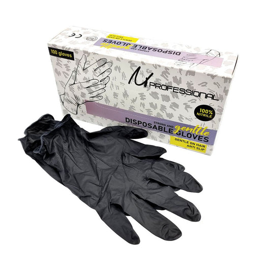MProfessional Nitrile gloves without talc with microtextured fingertips, black (100 pcs) | Lika-J